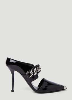 Alexander McQueen | Punk Chain High Heel Mules in Black商品图片,