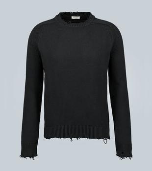 Yves Saint Laurent | 破旧效果针织毛衣商品图片,