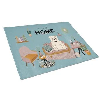 Caroline's Treasures | CK7968LCB White English Bulldog Sweet Home Glass Cutting Board Large,商家Verishop,价格¥237