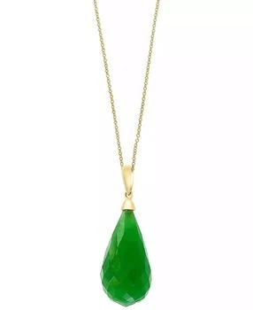 Effy | EFFY® Dyed Jade Fancy-Cut Briolette 18" Pendant Necklace in 14k Gold,商家Macy's,价格¥3574