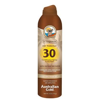 product Australian Gold Continuous Spray Sunscreen with Bronzer, SPF 30, 6 Oz image