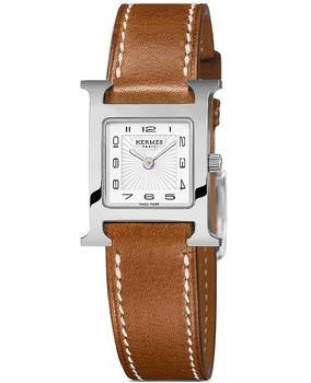 了解爱马仕手表, Hermes | Hermes H Hour Quartz Petite TPM  Brown Calfskin Leather  Unisex Watch 037961WW00商品图片 8.2折
