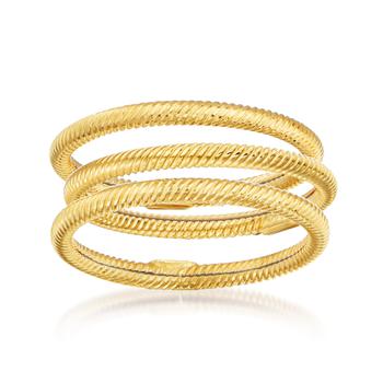 商品Ross-Simons 18kt Yellow Gold Jewelry Set: 3 Roped Rings图片