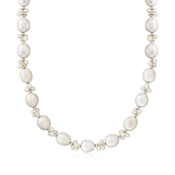 Ross-Simons | 3.5-4mm and 11-12mm Cultured Pearl Cluster Necklace in Sterling Silver,商家Premium Outlets,价格¥708