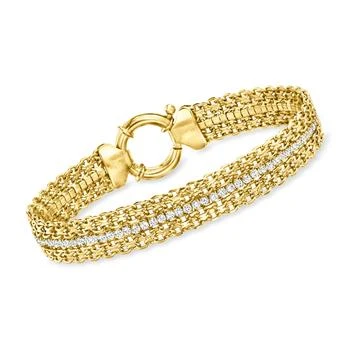 Ross-Simons | Ross-Simons CZ Bismark-Chain Bracelet in 18kt Gold Over Sterling,商家Premium Outlets,价格¥1385