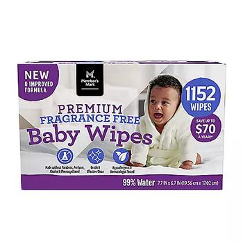 商品Member's Mark Premium Fragrance-Free Baby Wipes (1152 ct.)图片