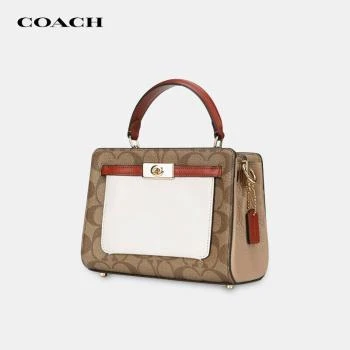 推荐COACH 女士卡其配白色单肩包 C8318IMLOT商品