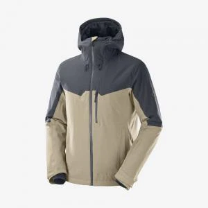 推荐SALOMON - Untracked Jacket M - SM Roasted Cashew Plaza Taupe Heather商品