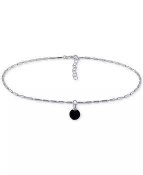 Giani Bernini | Onyx Dangle Cylinder Link Ankle Bracelet in Sterling Silver, Created for Macy's,商家Macy's,价格¥283