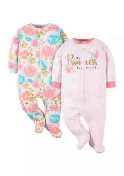 嘉宝北京, Gerber | Baby Girls 2-Pack Snap Princess Footies商品图片 4.2折