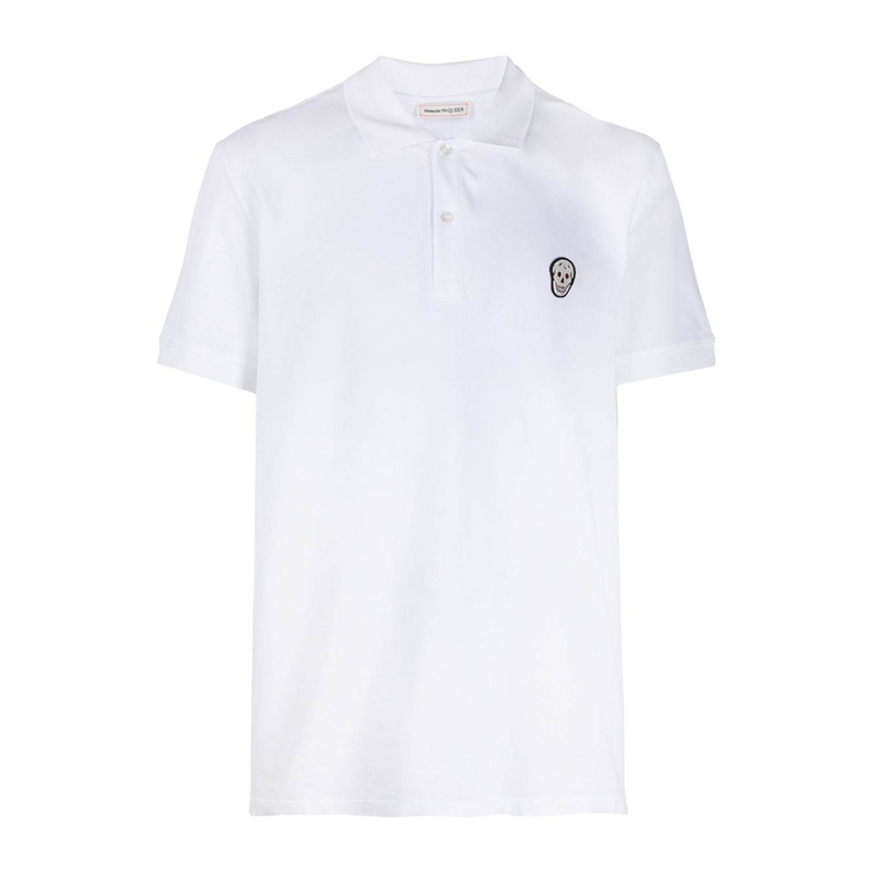 亚历山大王短袖衣服, Alexander McQueen | ALEXANDER MCQUEEN 亚历山大·麦昆 男士白色棉质POLO衫 622106-QQX33-9000商品图片 独家减免邮费