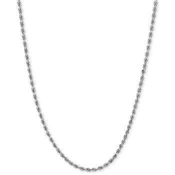 商品Macy's | Polished Rope (1-3/4mm) Chain Necklace in 14k White Gold,商家Macy's,价格¥2362图片