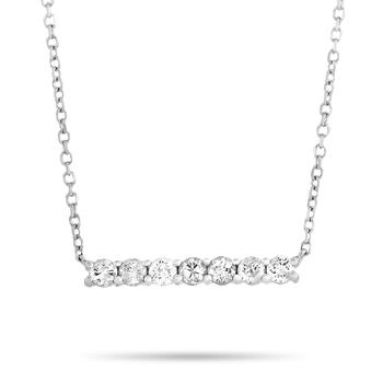 商品LB Exclusive | 14K White Gold 0.25ct Diamond Bar Necklace,商家Jomashop,价格¥3103图片