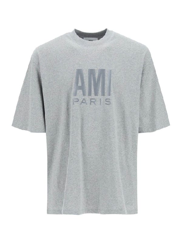 ami t恤精选, AMI | AMI 男士T恤浅灰色 UTS003-725-055商品图片 独家减免邮费