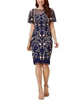 Adrianna Papell | Beaded Flutter Sleeve Dress 