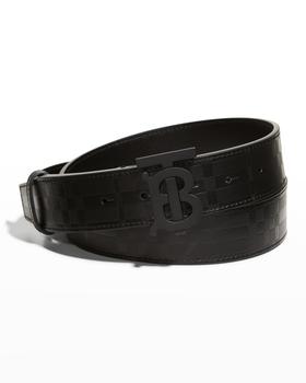 巴宝莉皮带, Burberry | Men's Tonal Check TB-Logo Buckle Belt商品图片 