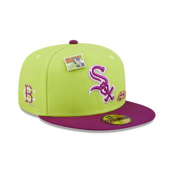 时尚mlb羽绒服男装, New Era | Men's Green and Purple Chicago White Sox MLB x Big League Chew Swingin' Sour Apple Flavor Pack 59FIFTY Fitted Hat商品图片 