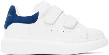Alexander McQueen | Kids White & Blue Oversized Velcro Sneakers 6折