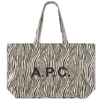推荐A.P.C Diane Zebra Print Logo Shopping Tote商品