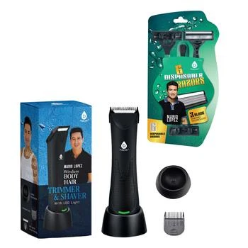 PURSONIC | Pursonic - Mario Lopez Wireless Body Hair Trimmer & Shaver and Mario Lopez Disposable Razors - 3 Blade Shaving Surface Technology,商家Premium Outlets,价格¥517
