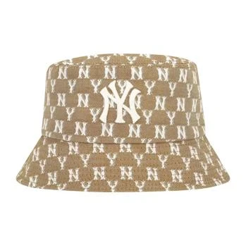 【享贝家】ZY- MLB 提花满印满标 渔夫帽 遮阳帽 男女同款 卡其色 32CPHV111-50B,价格$28.14