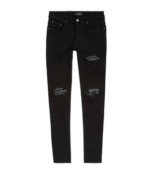 推荐Distressed Bandana-Detail Skinny Jeans商品