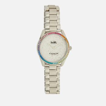 推荐Coach Women's Preston Rainbow Crystal Watch - Silver商品