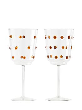 商品POLSPOTTEN | Set Of 2 Nob Wine Glasses,商家LUISAVIAROMA,价格¥340图片