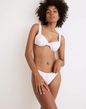Solid & Striped | Elle Low-Rise Bikini Bottom in Cotton Candy Stripe商品图片,2.2折
