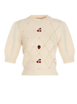 商品Alessandra Rich | Alessandra Rich Perforated Detail Cropped Sweater,商家Cettire,价格¥2629图片