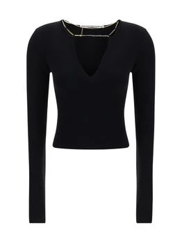 推荐Alexander Wang Decorative Chain V-Neck Knitted Top商品