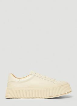 Jil Sander | Ribbed-Sole Sneakers in White商品图片,