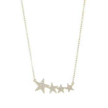 商品Adornia 14k Yellow Gold Plated .925 Sterling Silver Crystal Starburst Necklace图片