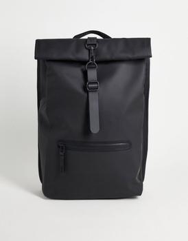 RAINS | Rains 13160 waterproof roll top backpack in black商品图片,