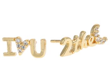 美国kate spade, Kate Spade | True Love I Love U Studs Earrings商品图片 7折