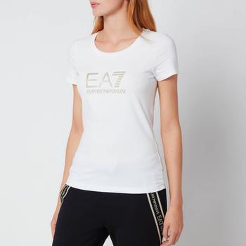 推荐Emporio Armani EA7 Women's Train Shiny T-Shirt - White商品