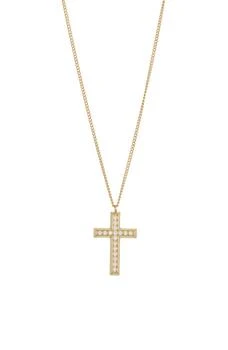 Argento Vivo Sterling Silver | Crystal Cross Pendant Necklace,商家Nordstrom Rack,价格¥117