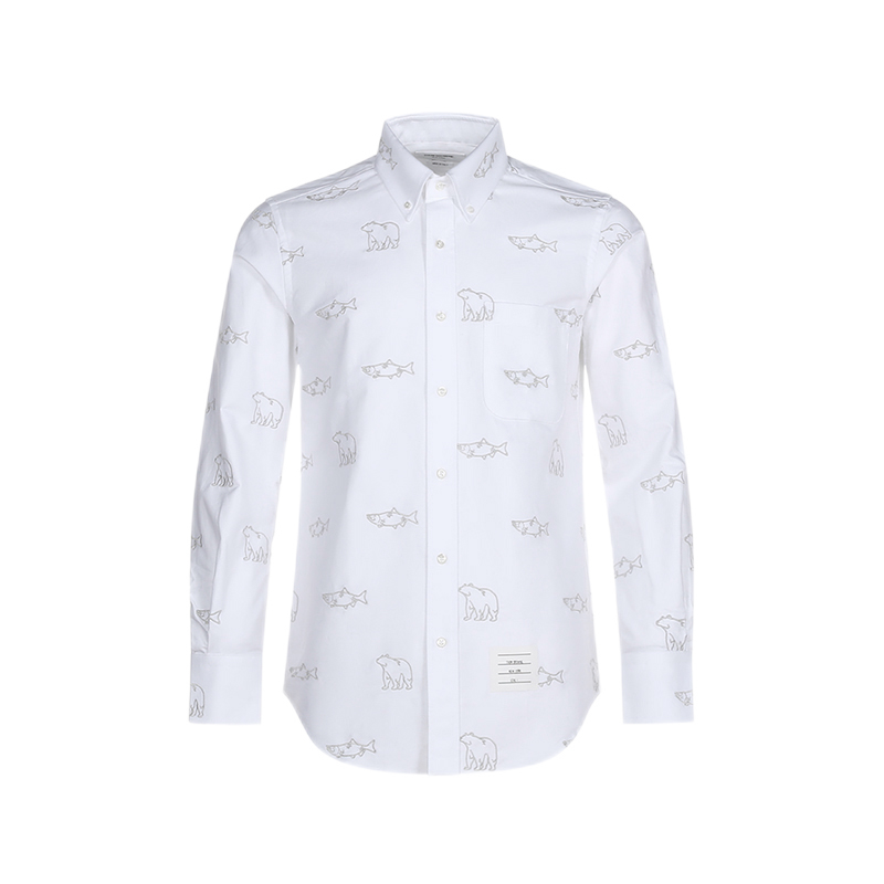 thom browne衬衫新款, Thom Browne | THOM BROWNE 男白色男士衬衫 MWL272E-07606-100商品图片 独家减免邮费