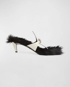 Gucci | Mariame Faux Fur Bit Thong Sandals 
