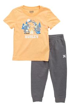 Hurley | Kids' Short Sleeve GFX T-Shirt & Fleece Pants Set商品图片,5.9折