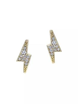 Anzie | Aztec Lightning Bolt 14K Yellow Gold & 0.12 TCW Diamond Stud Earrings,商家Saks Fifth Avenue,价格¥5626