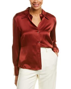 vince真丝, Vince | Vince Fitted Shaped Collar Silk Blouse商品图片 4.9折
