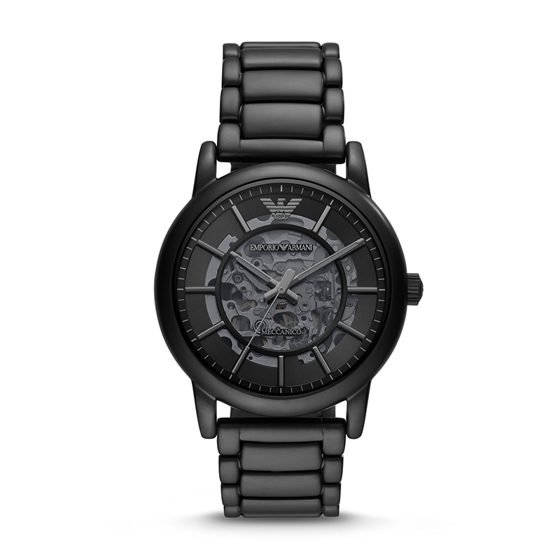 推荐阿玛尼ARMANI 机械手表 钢带商务休闲镂空男士腕表 AR60045-黑色-AR60045商品