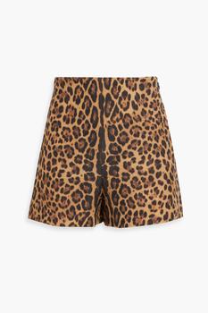 Valentino代购, Valentino | Leopard-print wool and silk-blend shorts商品图片 5折