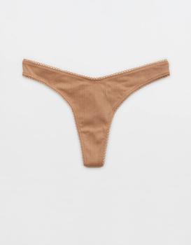 Aerie | Aerie Pointelle High Cut Thong Underwear商品图片,
