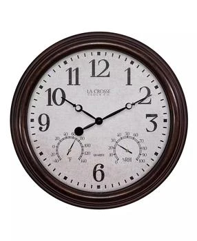 La Crosse Technology | La Crosse Clock 15" Indoor/Outdoor Wall Clock with Temperature and Humidity,商家Macy's,价格¥419