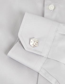 商品ASOS DESIGN wedding cufflinks with dice design in silver tone图片