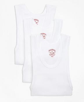 商品Brooks Brothers | Boys Cotton Athletic Tank Undershirt - Three Pack,商家Brooks Brothers,价格¥111图片