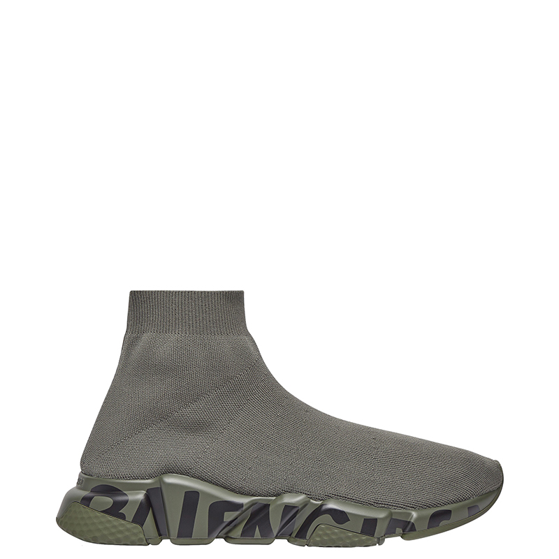 巴黎世家短袖精选, Balenciaga | Balenciaga/巴黎世家 新款 Speed系列 男士深绿色涂鸦再生网眼运动鞋商品图片 7.5折, 包邮包税