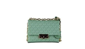 推荐Michael Kors Cece Small Sea Green Signature PVC Convertible Flap Crossbody Bag商品